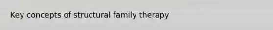 Key concepts of structural family therapy