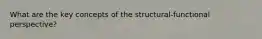 What are the key concepts of the structural-functional perspective?