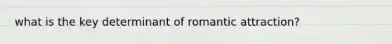 what is the key determinant of romantic attraction?