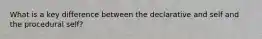 What is a key difference between the declarative and self and the procedural self?