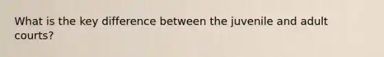 What is the key difference between the juvenile and adult courts?