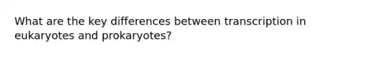 What are the key differences between transcription in eukaryotes and prokaryotes?