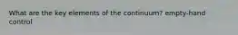 What are the key elements of the continuum? empty-hand control