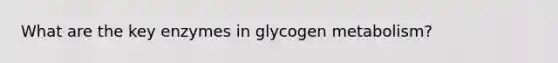 What are the key enzymes in glycogen metabolism?