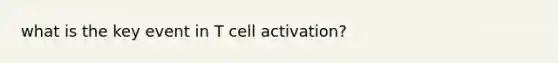 what is the key event in T cell activation?