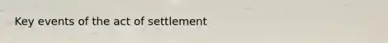 Key events of the act of settlement