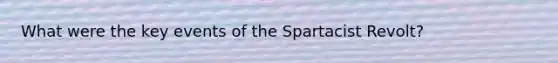 What were the key events of the Spartacist Revolt?