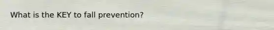 What is the KEY to fall prevention?