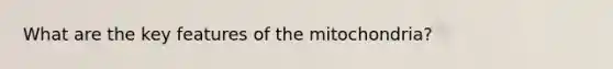 What are the key features of the mitochondria?