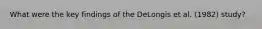 What were the key findings of the DeLongis et al. (1982) study?