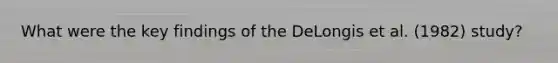 What were the key findings of the DeLongis et al. (1982) study?