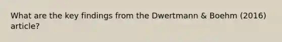 What are the key findings from the Dwertmann & Boehm (2016) article?