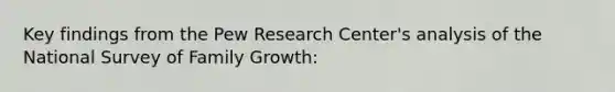 Key findings from the Pew Research Center's analysis of the National Survey of Family Growth: