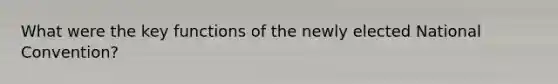 What were the key functions of the newly elected National Convention?