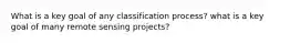 What is a key goal of any classification process? what is a key goal of many remote sensing projects?