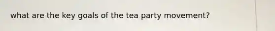 what are the key goals of the tea party movement?