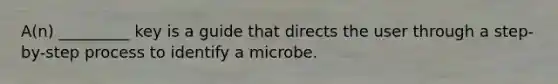 A(n) _________ key is a guide that directs the user through a step-by-step process to identify a microbe.