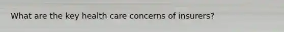 What are the key health care concerns of insurers?