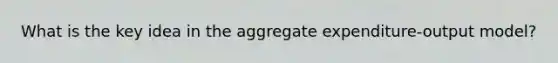 What is the key idea in the aggregate expenditure-output model?