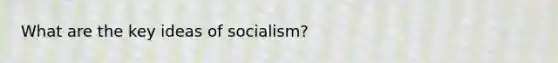 What are the key ideas of socialism?