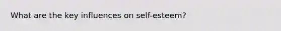 What are the key influences on self-esteem?