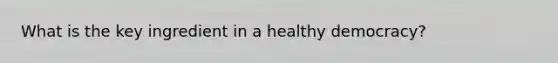 What is the key ingredient in a healthy democracy?