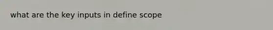 what are the key inputs in define scope