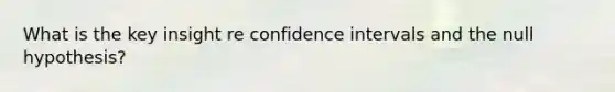 What is the key insight re confidence intervals and the null hypothesis?