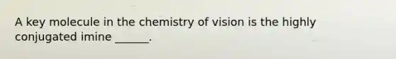 A key molecule in the chemistry of vision is the highly conjugated imine ______.