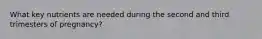 What key nutrients are needed during the second and third trimesters of pregnancy?