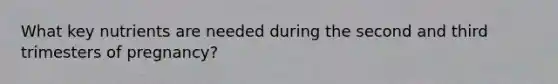What key nutrients are needed during the second and third trimesters of pregnancy?