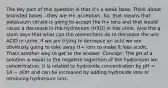 The key part of this question is that it's a weak base. Think about bronsted bases - they are H+ acceptors. So, that means that potassium citrate is going to accept the H+ ions and that would cause a decrease in the hydronium (H3O) in the urine. Also the q stem says that what can the researchers do to decrease the uric ACID in urine. If we are trying to decrease an acid we are obviously going to take away H+ ions to make it less acidic. Thats another way to get to the answer. Concept: The pH of a solution is equal to the negative logarithm of the hydronium ion concentration. It is related to hydroxide concentration by pH = 14 − pOH and can be increased by adding hydroxide ions or removing hydronium ions.