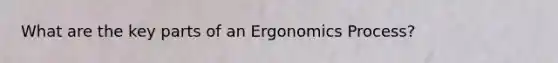 What are the key parts of an Ergonomics Process?