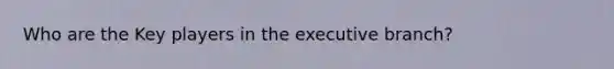 Who are the Key players in the executive branch?