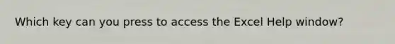 Which key can you press to access the Excel Help window?