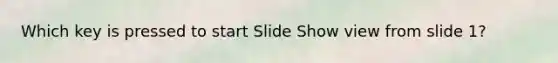 Which key is pressed to start Slide Show view from slide 1?