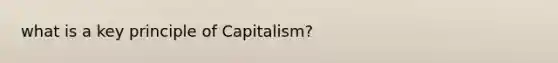 what is a key principle of Capitalism?