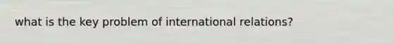 what is the key problem of international relations?