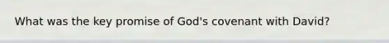 What was the key promise of God's covenant with David?