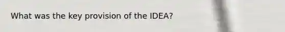 What was the key provision of the IDEA?