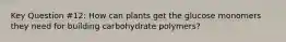 Key Question #12: How can plants get the glucose monomers they need for building carbohydrate polymers?