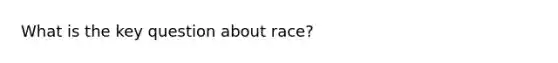 What is the key question about race?