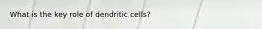 What is the key role of dendritic cells?