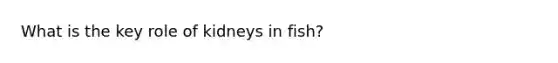 What is the key role of kidneys in fish?