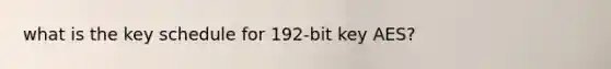 what is the key schedule for 192-bit key AES?