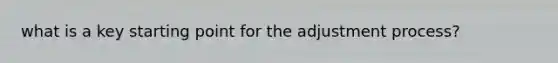 what is a key starting point for the adjustment process?