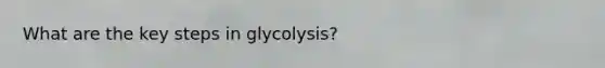 What are the key steps in glycolysis?