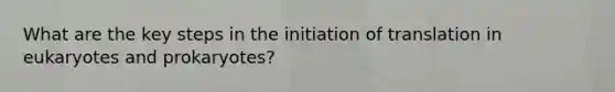 What are the key steps in the initiation of translation in eukaryotes and prokaryotes?