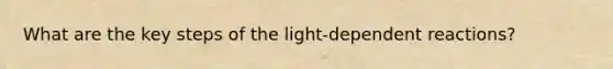 What are the key steps of the light-dependent reactions?