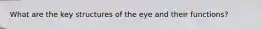 What are the key structures of the eye and their functions?